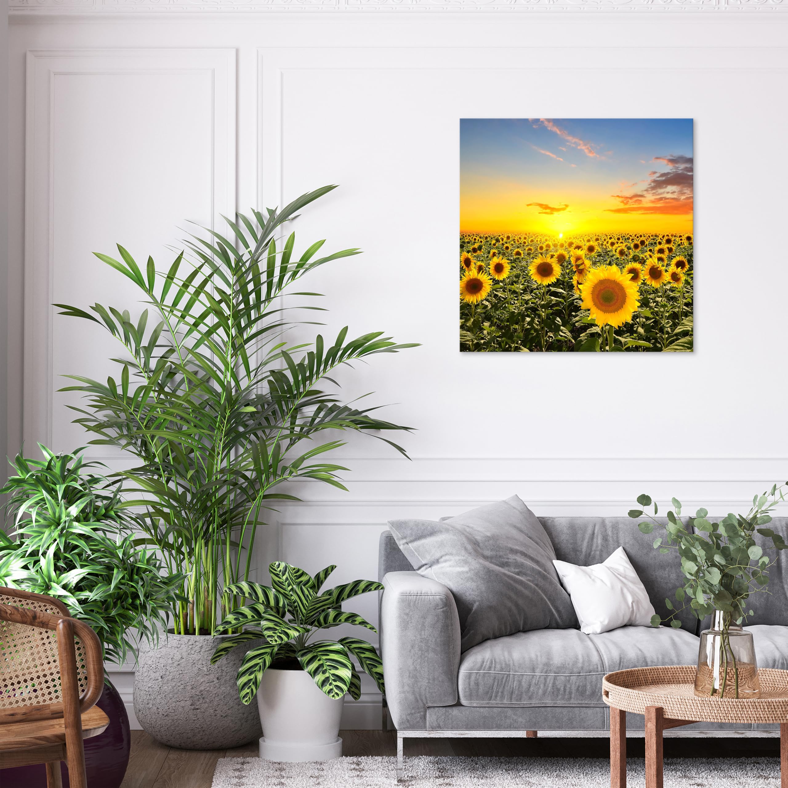 Amazon.co.jp: ひまわり風景画 向日葵 アートパネル 太陽 花の絵 絵画